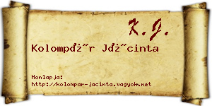 Kolompár Jácinta névjegykártya
